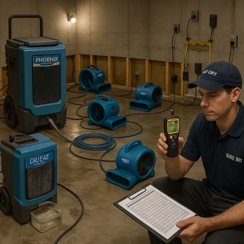 Structural Drying and Dehumidification process in Holbrook, AZ